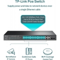 Jetstream Tp-Link TL-SL2428P 24Port 10/100Mbps+4Port Gigabit Switch With 24PoE+ - Hitam